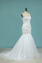 Load image into Gallery viewer, 2022 Full Beaded Bodice Wedding Dress Sweetheart With Tulle Skirt Lace Up