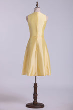 Load image into Gallery viewer, 2022 Bridesmaid Dresses A-Line V Neck Taffeta