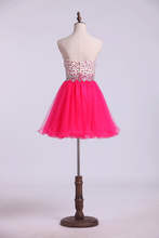 Load image into Gallery viewer, 2022 Sweetheart Homecoming Dresses A-Line Beaded Bodice Tulle