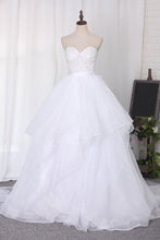 Load image into Gallery viewer, 2022 Wedding Dresses Sweetheart Beaded Bodice Court Train Organza