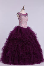 Load image into Gallery viewer, 2022 Off The Shoulder Beaded Bodice Quinceanera Dresse Ball Gown Tulle