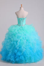 Load image into Gallery viewer, 2022 Quinceanera Dresses Ball Gown Floor Length With Beads And Ruffles