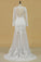 2024 Long Sleeves Prom Dresses Scoop Tulle With Applique Mermaid/Trumpet