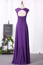 Load image into Gallery viewer, 2024 Bridesmaid Dresses Off The Shoulder A-Line Chiffon &amp; Lace