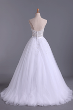 Load image into Gallery viewer, 2024 Wedding Dresses Sweetheart Ball Gown Tulle With Beading And Sash