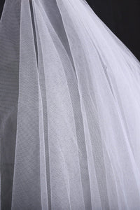 Two-Tier Finger-Tip Bridal Veils With Applique