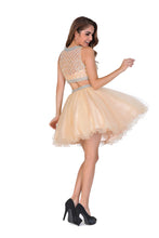 Load image into Gallery viewer, 2022  A-Line Homecoming Dresses Short/Mini Scoop Beaded Bodice Tulle
