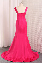 Load image into Gallery viewer, 2024 Evening Dresses Mermaid Off The Shoulder Stretch Satin Sweep Train