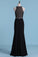 2022 Mermaid Prom Dresses Scoop Chiffon With Beads And Slit Sweep Train