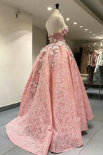 Load image into Gallery viewer, 2024 Lace Prom Dresses Sweetheart With Handmade Flowers Asymmetrical