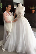 Load image into Gallery viewer, 2024 Sweetheart Wedding Dresses A Line Tulle With Applique Court Train