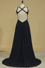 Load image into Gallery viewer, 2024 Bridesmaid Dresses Scoop A Line Chiffon With Slit Open Back