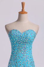 Load image into Gallery viewer, 2022 Prom Dresses Sweetheart Rhinestone Beaded Bodice With Slit