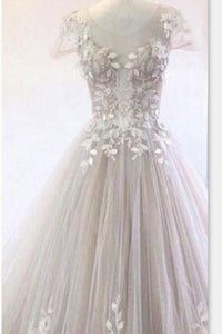 2024 Gorgeous Wedding Dresses Scoop Neck A-Line Tulle With Appliques Floor Length