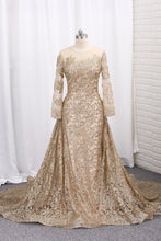 Load image into Gallery viewer, 2022 Bling Bling Evening Dresses Mermaid Scoop Sweep/Brush Sequins Lace With Rhinestones