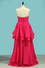 Load image into Gallery viewer, 2024 A Line Sweetheart Prom Dresses Ruched Bodice Chiffon