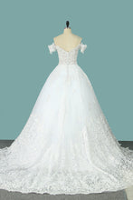 Load image into Gallery viewer, 2024 Wedding Dresses Off The Shoulder A Line With Applique Tulle