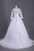 2024 3/4 Length Sleeve Bateau Wedding Dresses Tulle With Applique Court Train