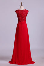 Load image into Gallery viewer, 2022 Evening Dresses Off The Shoulder A-Line Tulle And Chiffon With Applique