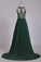 2024 Scoop Chiffon With Applique And Beads Prom Dresses A Line Sweep Train
