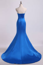 Load image into Gallery viewer, 2024 Evening Dresses Sweetheart Mermaid/Trumpet Satin Court Train