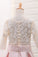2022 Scoop Mid-Length Sleeve Satin A Line Flower Girl Dresses With Applique Floor-Length