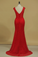 2024 Open Back Sheath V Neck Prom Dresses Lace With Beading Sweep Train