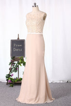Load image into Gallery viewer, 2022 Sheath/Column Mother Of The Bride Dresses Chiffon With Beading