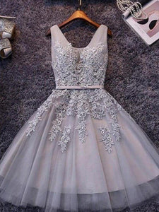 A-Line/Princess Sleeveless Straps Tulle Applique Homecoming Dresses Elliana Short/Mini Dresses